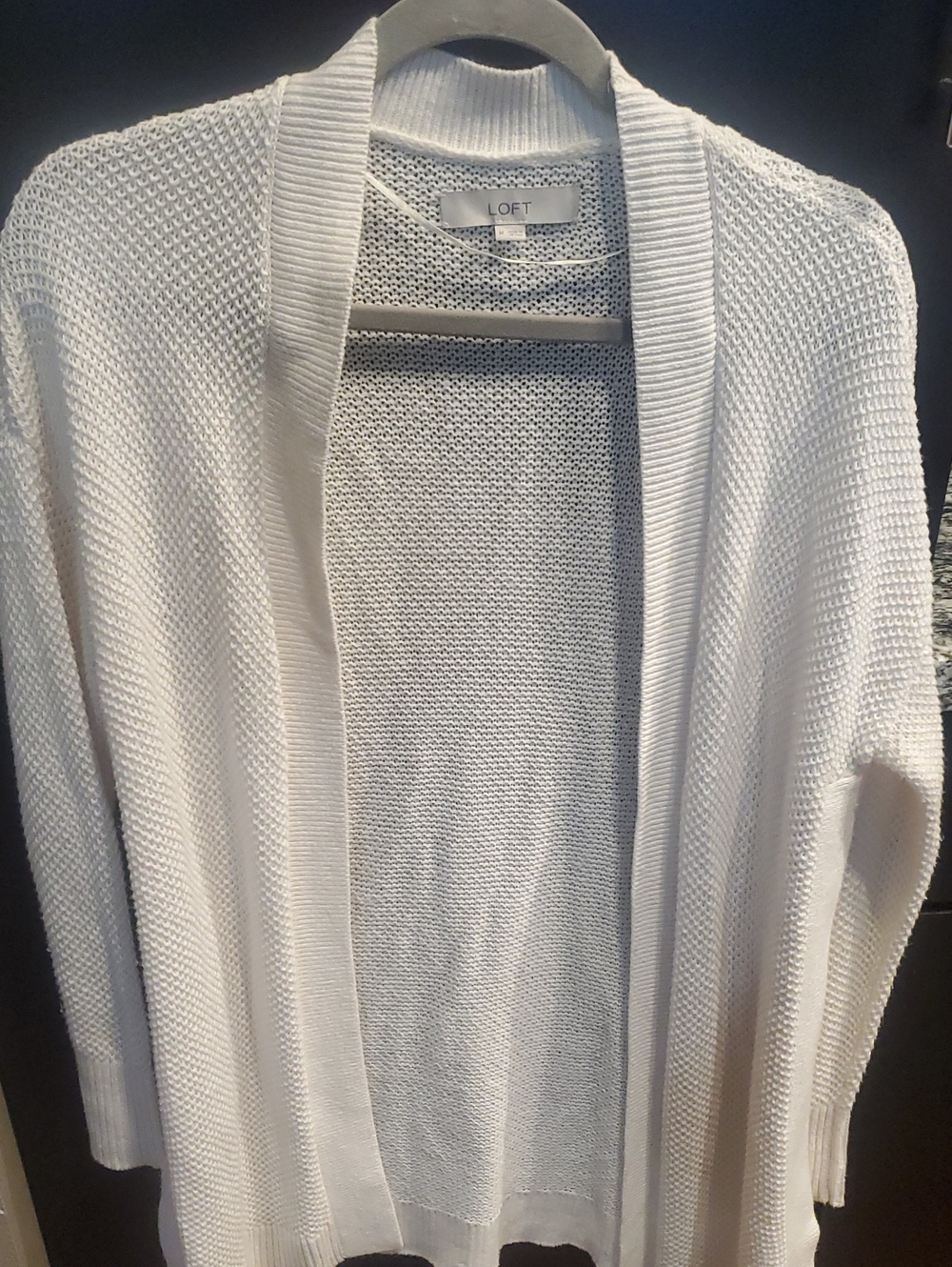 LOFT White Open-Weave Women's Cardigan